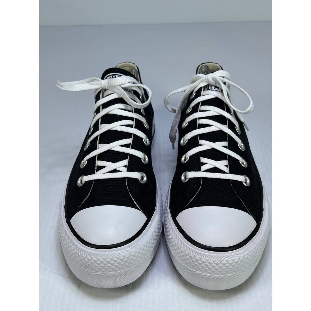 Converse All Star Lift Platform Low Top Black White Canvas Sneakers Women 8